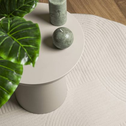 Килим "IZA" с къс косъм, скандинавски вид, кремав, Ø 120 см