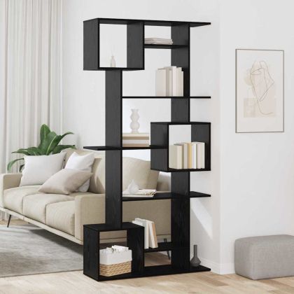 Шкаф за книги Черен дъб 92 x 29 x 188 см Инженерно дърво