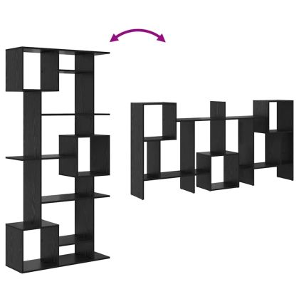 Шкаф за книги Черен дъб 92 x 29 x 188 см Инженерно дърво