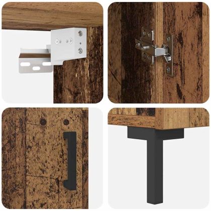 Висок шкаф Старо дърво 69,5 x 34 x 180 см Инженерно дърво