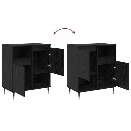 Скейдбордове 3 pcs Черен дъб 180 x 35 x 70 см Инженерно дърво