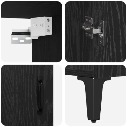 Висок шкаф 2 pcs Черния дъб Инженерно дърво