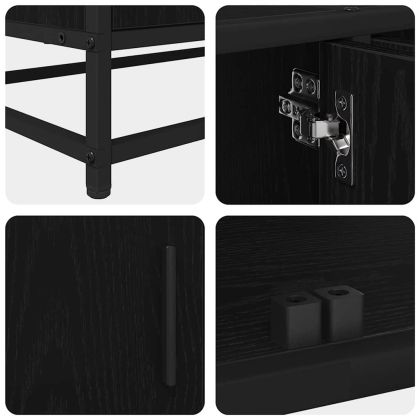 ТВ Единици 2 pcs Черния дъб 210 x 35 x 41 см Инженерно дърво