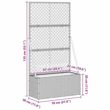 Кашпа Кафяво 105 x 30 x 170 см Метал