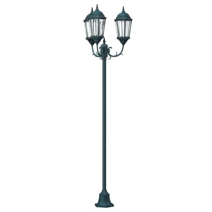 Светлинен стълб за градина Тъмнозелено Алуминий и стъкло