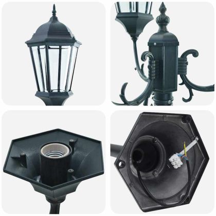 Светлинен стълб за градина Тъмнозелено Алуминий и стъкло