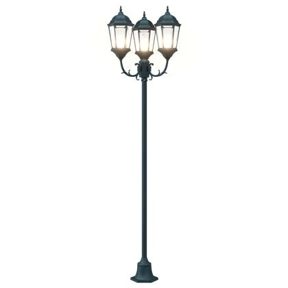 Светлинен стълб за градина Тъмнозелено Алуминий и стъкло