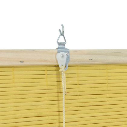 Ролетна щора С завеси Жълто 120 x 220 cm бамбук