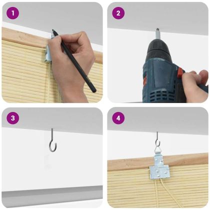 Ролетна щора С завеси Природа 100 x 160 cm бамбук