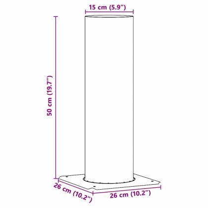 Разширение на коминна глава Сребрист 26 x 26 x 50 см
