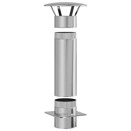 Разширение за комин Сребрист 35 x 35 x 82 см Неръждаема стомана