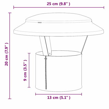 Дъждобран за комин Сребрист 25 x 25 x 20 см Неръждаема стомана