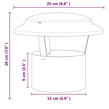 Дъждобран за комин Сребрист 25 x 25 x 20 см Неръждаема стомана