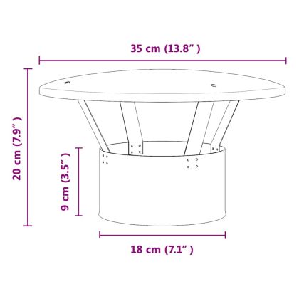 Дъждобран за комин Сребрист 35 x 35 x 20 см Неръждаема стомана