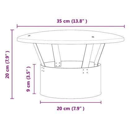 Дъждобран за комин Сребрист 35 x 35 x 20 см Неръждаема стомана