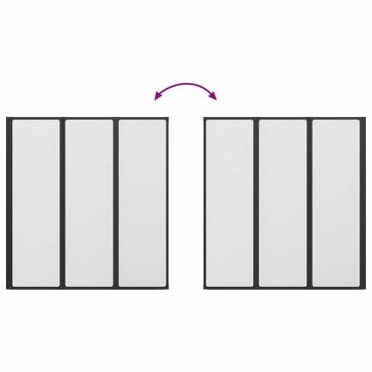 Душ параван Черно 132 x 2 x 140 см Алуминий