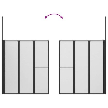 Душ параван Друг Черно 120 x 70 x 137 см Алуминий