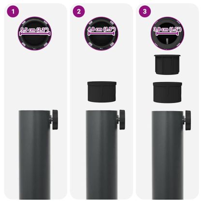 Основа за чадър Тъмен сив 45 x 45 x 31,5 см