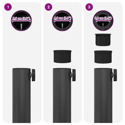 Основа за чадър Тъмен сив 45 x 45 x 31,5 см