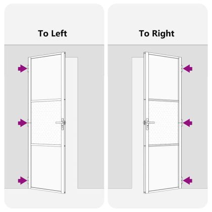 Вътрешна врата Черно 93 x 201.5 cm Закалено стъкло и алуминий