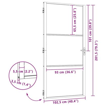 Вътрешна врата Черно 102.5 x 201.5 cm