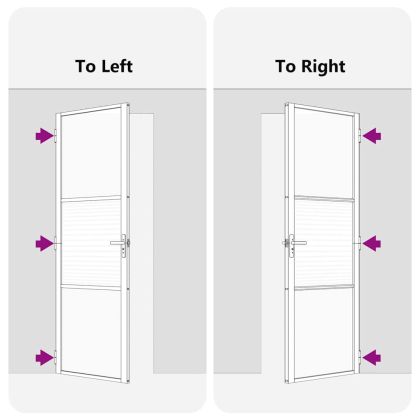 Вътрешна врата Черно 76 x 201.5 cm Закалено стъкло и алуминий