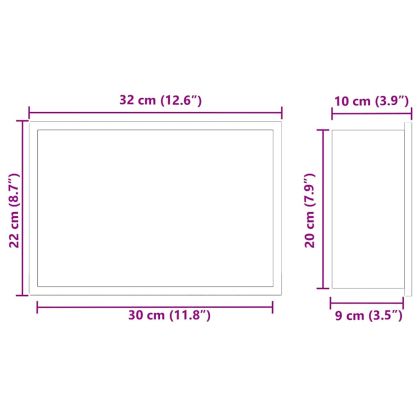 Нишата за душ Сребрист 30 x 20 x 9.5 см Неръждаема стомана