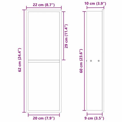 Нишата за душ Сребрист 60 x 20 x 9.5 см Неръждаема стомана