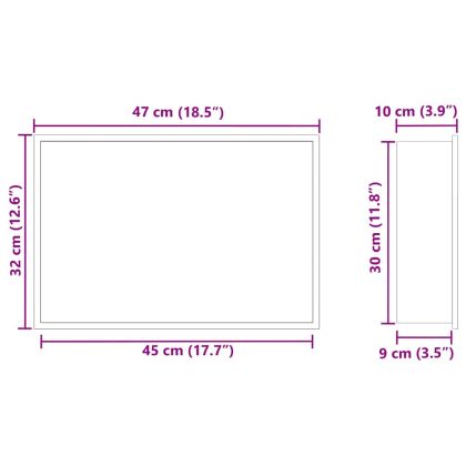 Нишата за душ Черно 45 x 30 x 9.5 см Неръждаема стомана