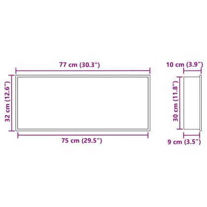 Нишата за душ Сребрист 75 x 30 x 9.5 см Неръждаема стомана
