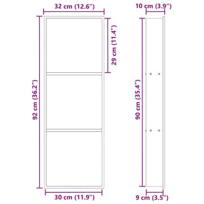 Нишата за душ Бяло 90 x 30 x 9.5 см Неръждаема стомана
