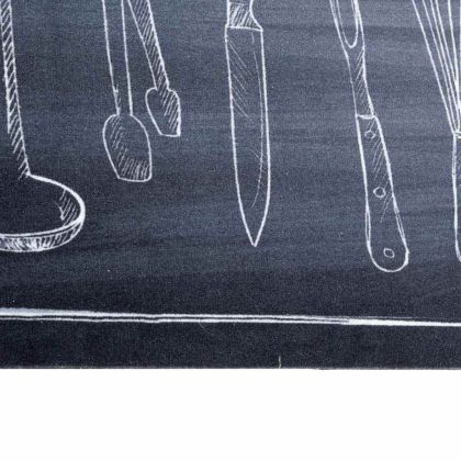 Килим за кухня Черно 300 x 60 см Кадифе