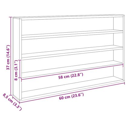 Дървен дисплей случай за колекционери Кафяво 60 х 8.5 х 37 см
