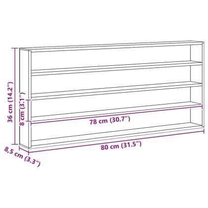 Дървен дисплей случай за колекционери Кафяво 80 x 8.5 x 36 см