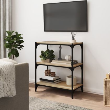 Библиотека дъб сонома 60x33x70,5 см, инженерно дърво и стомана