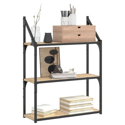 Стенен рафт на 3 нива сонома дъб 60x21x78,5 см инженерно дърво