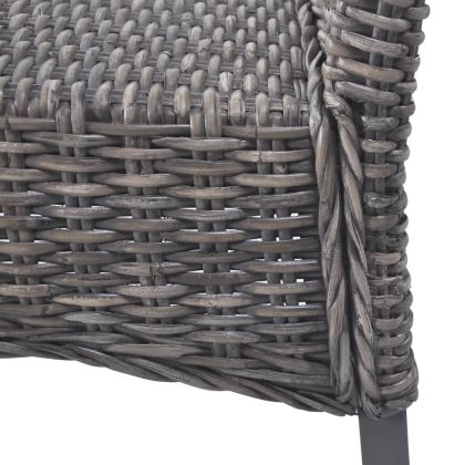 Трапезни столове, 4 бр, кафяви, кубу ратан и мангова дървесина