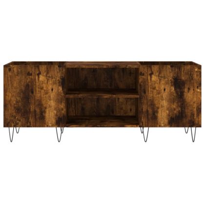 Шкаф за винилови плочи опушен дъб 121x38x48 см инженерно дърво