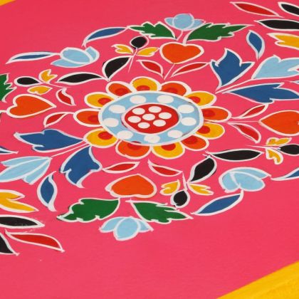 Бюфет, мангово дърво масив, розов, ръчно рисуван