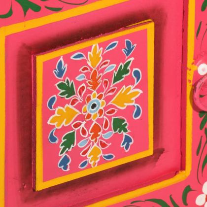 Бюфет, мангово дърво масив, розов, ръчно рисуван