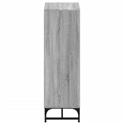 Висок шкаф със стъклена врати, сив сонома, 35x37x120 см