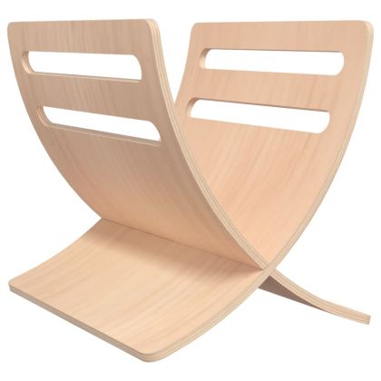 Дървена поставка за списания, подова, натурална