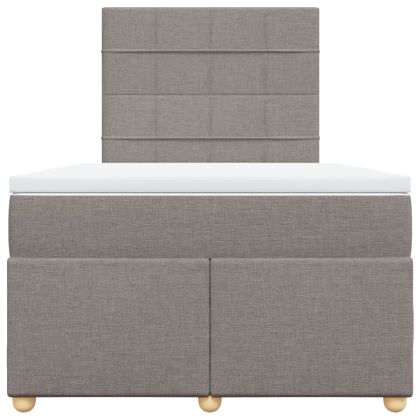 Боксспринг легло с матрак, таупе, 120x200 см, плат