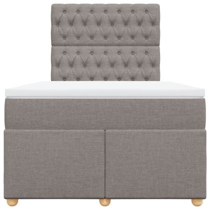 Боксспринг легло с матрак, таупе, 120x200 см, плат