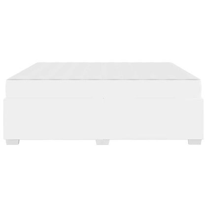 Рамка за легло с матрак Бяло 180 x 200 cm текстил