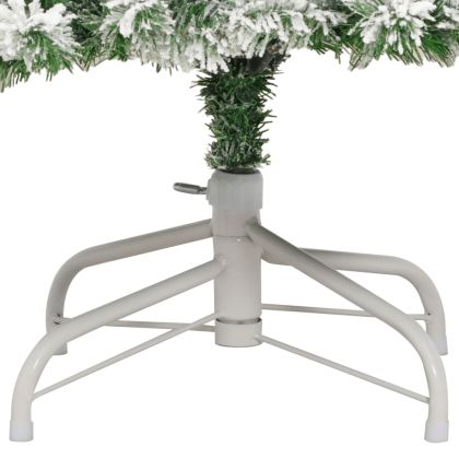 Изкуствена коледна елха с шарнири и флокиран сняг 180 см