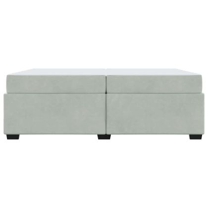 Рамка за легло с матрак Светлосиво 200 x 200 cm текстил