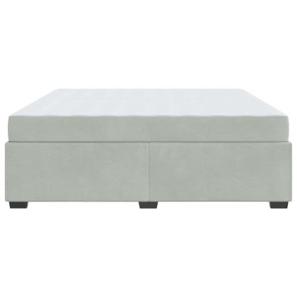 Рамка за легло с матрак Светлосиво 200 x 200 cm текстил