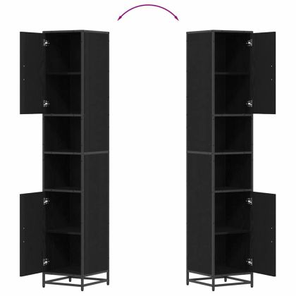 Комплект мебели за баня с рафт Черния дъб 35 x 37,5 x 188,5 см