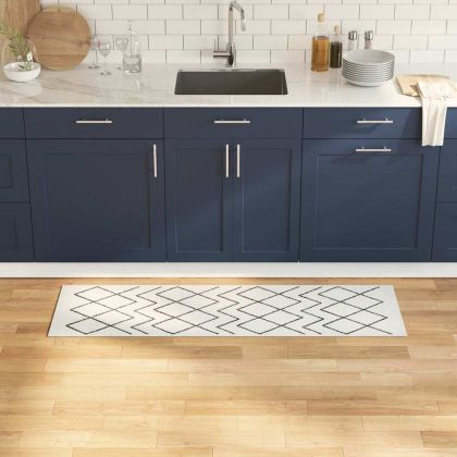 Килим за кухня Бяло 150 x 45 см Кадифе